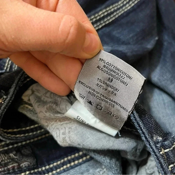 Silver Suki Surplus Jeans S224 L32 Womens Dark Wash Thick Stitched Blue Jeans - Picture 6 of 13